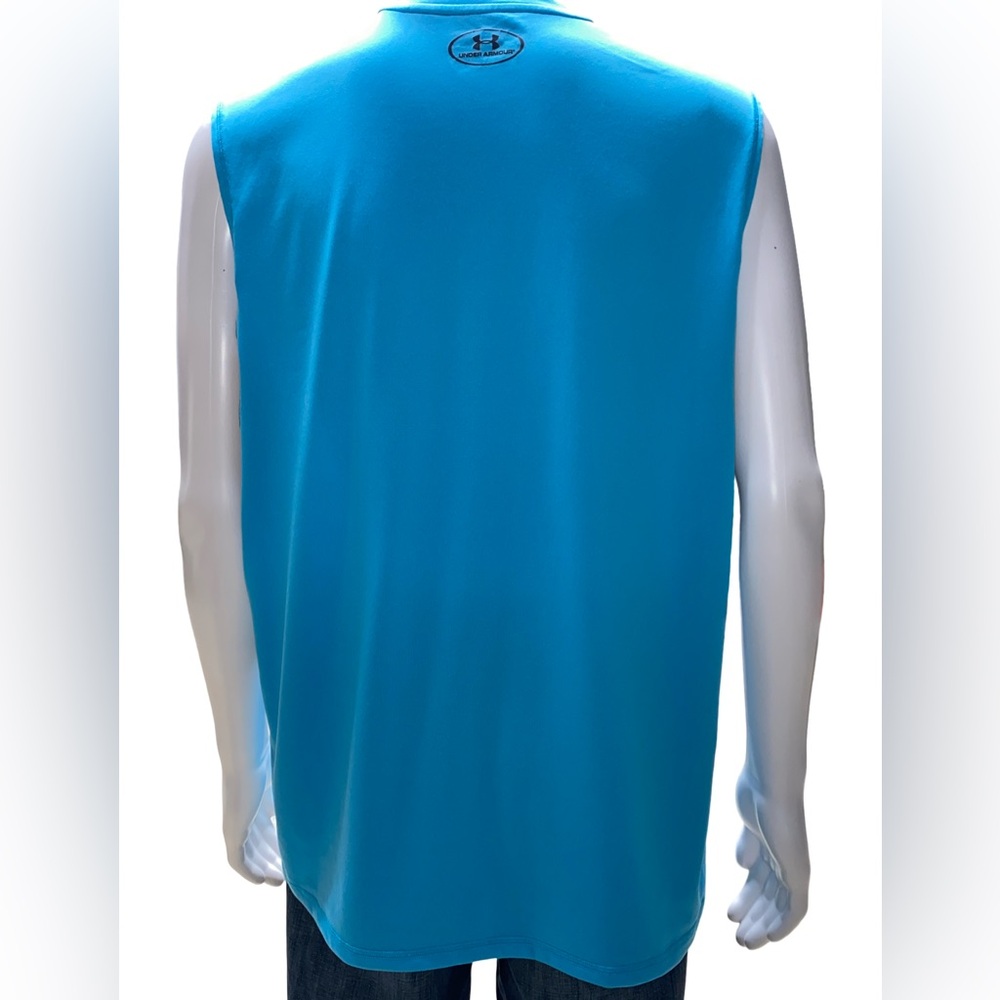 Under Armour heatgear Loose Blue Sleeveless Training Tank with Black Panels - Picture 3 of 4